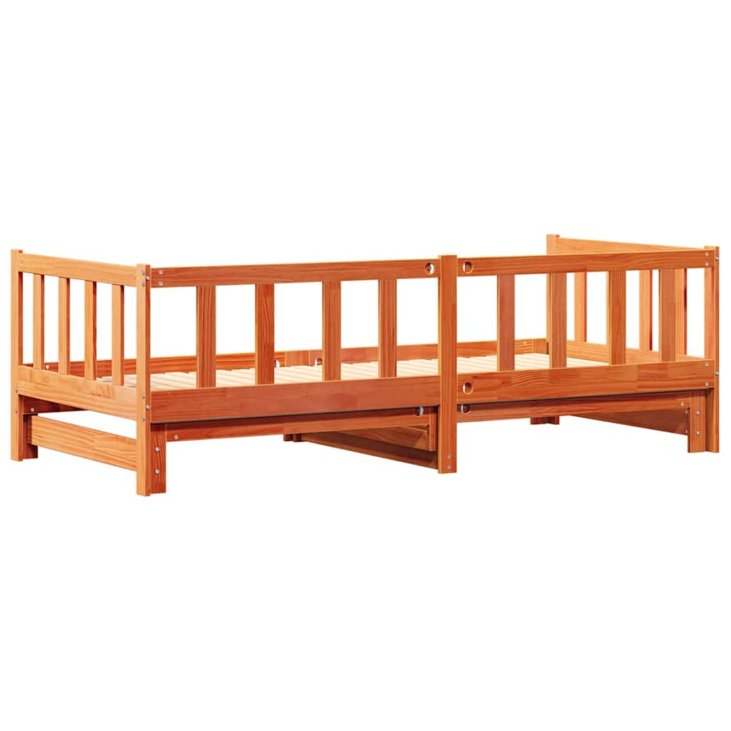 Krevet za povlačenje za dan Vosak smeđa 203.5 x 164 x 66 cm
