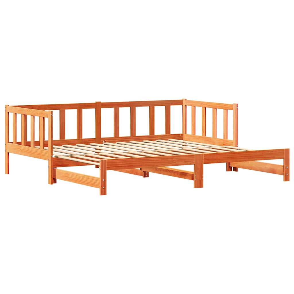 Krevet za povlačenje za dan Vosak smeđa 203.5 x 164 x 66 cm