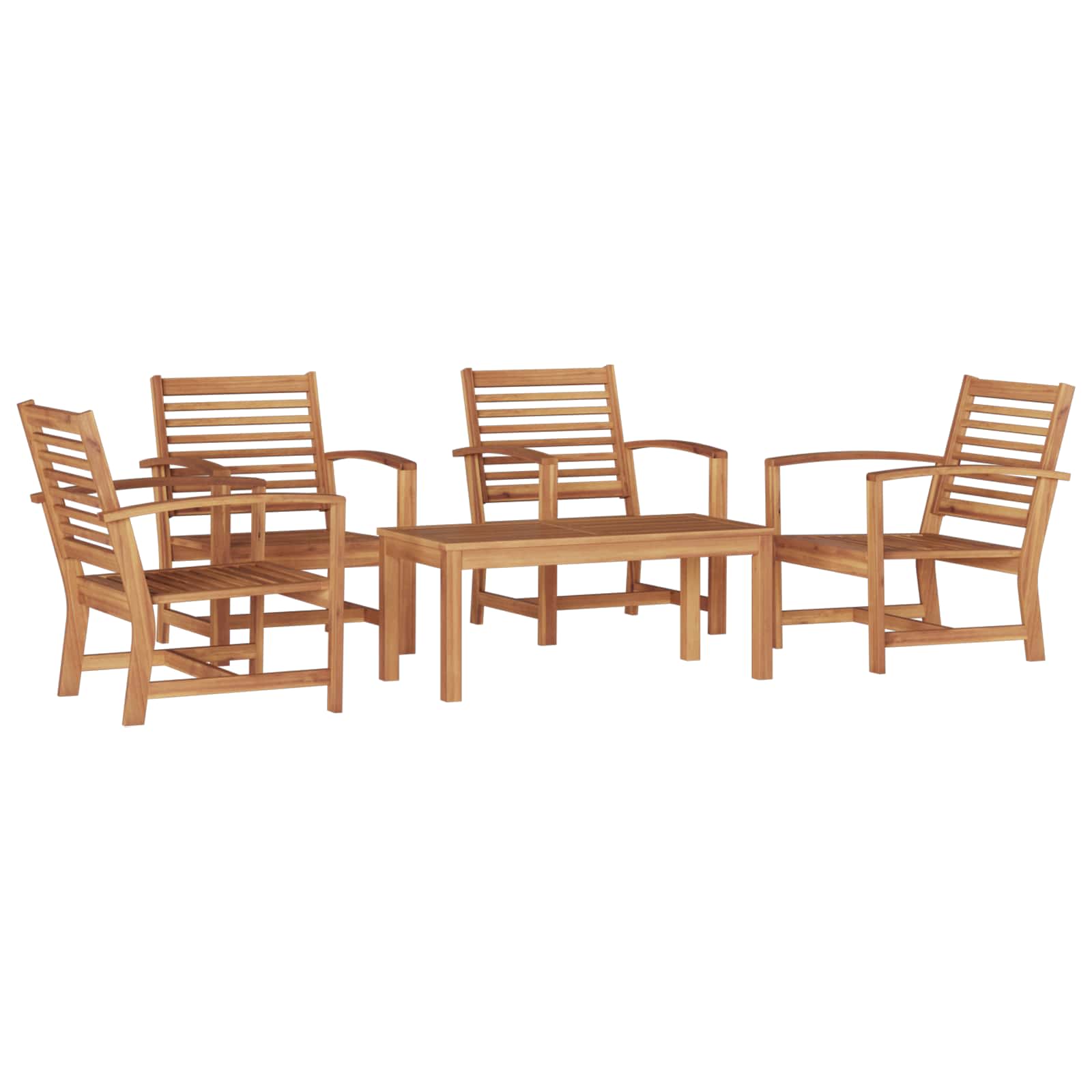Sjedeća garnitura za vrt 5 pcs Prirodna Čvrsto teak drvo