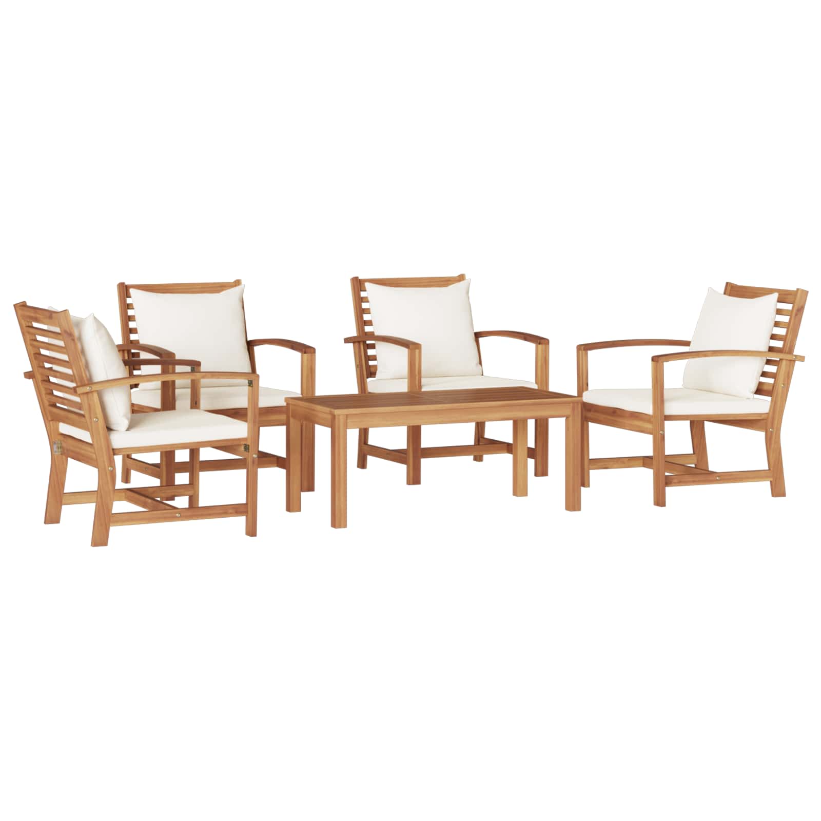 Sjedeća garnitura za vrt 5 pcs Prirodna Čvrsto teak drvo