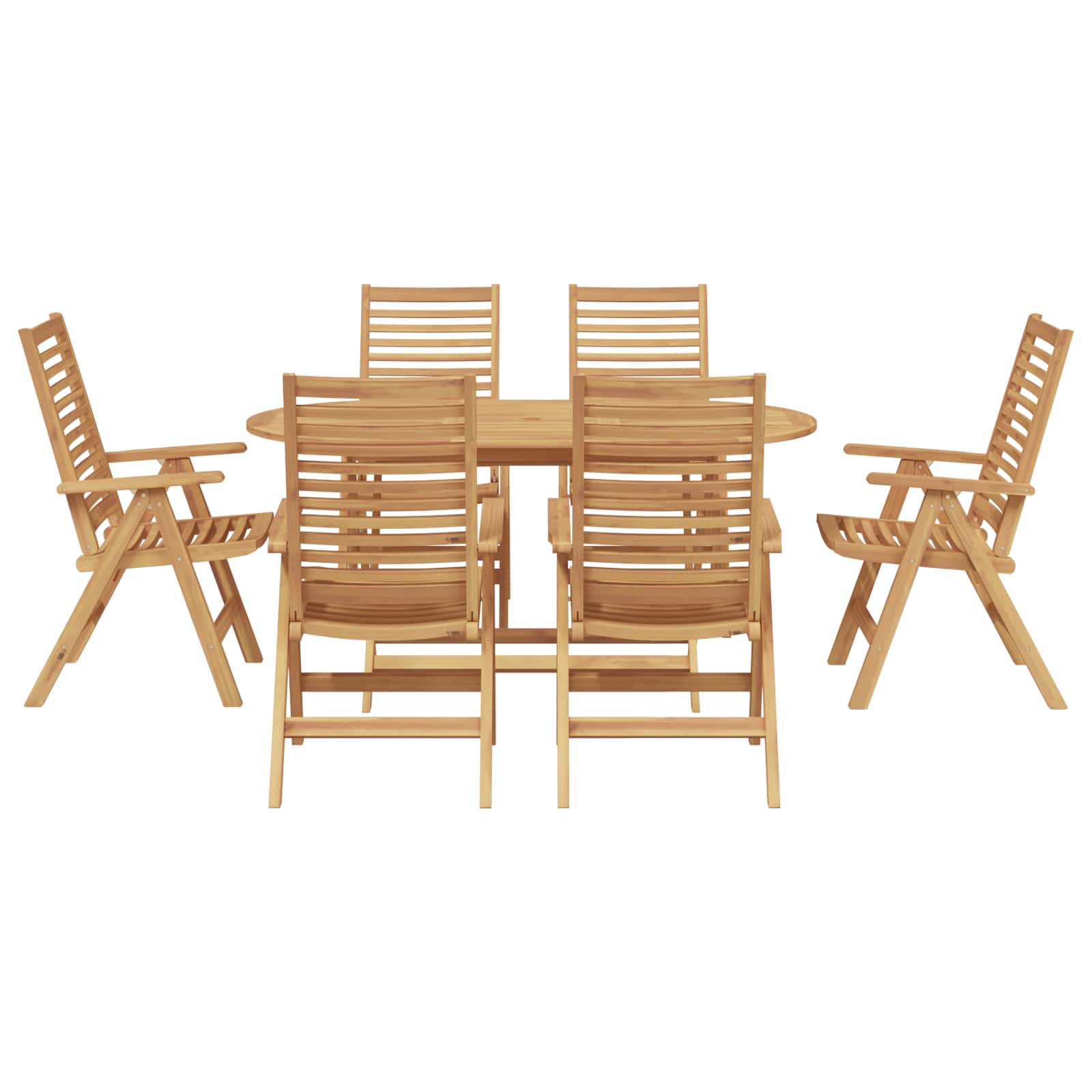 Vrtni set za objed 7 pcs Smeđa Čvrsto teak drvo