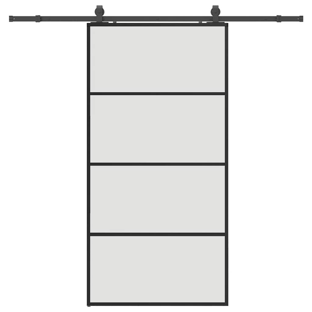 Klizna vrata s okovima crna 102,5x205 cm ESG staklo