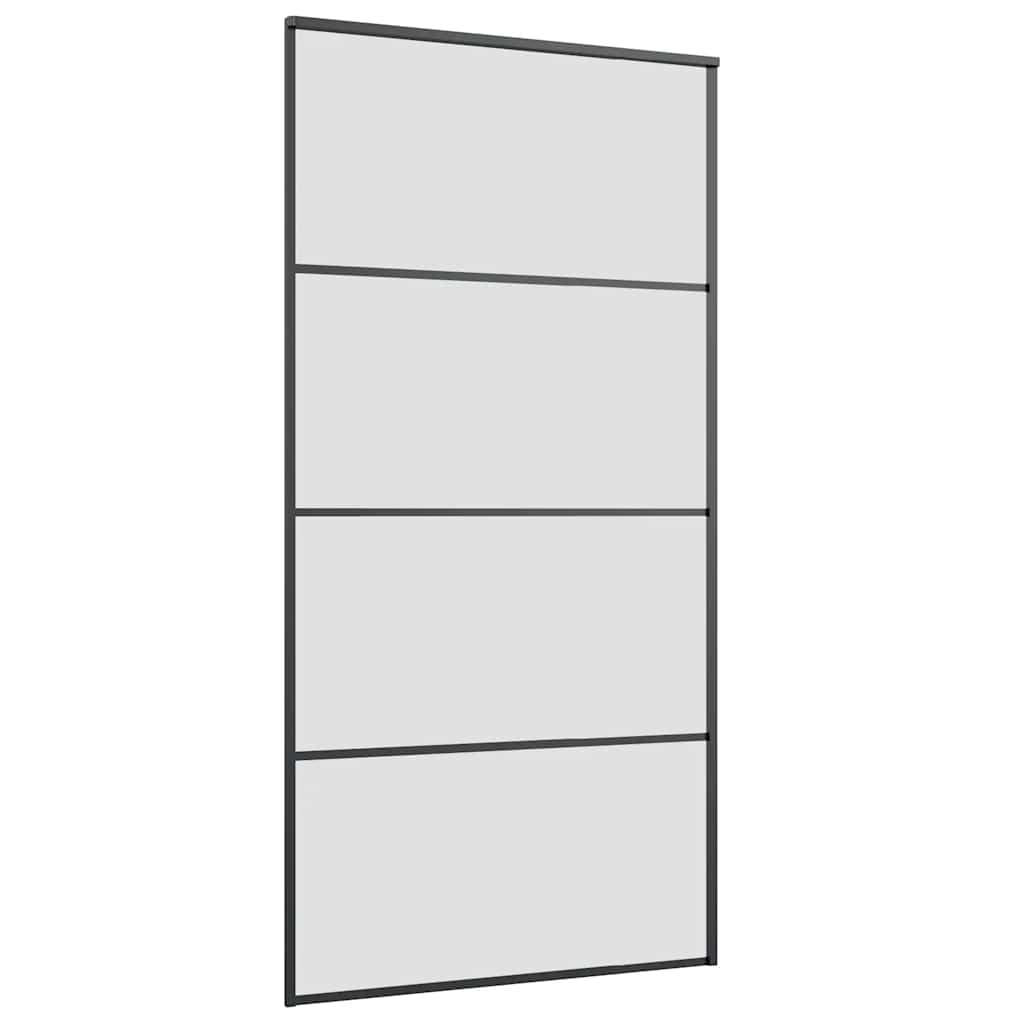 Klizna vrata s okovima crna 102,5x205 cm ESG staklo