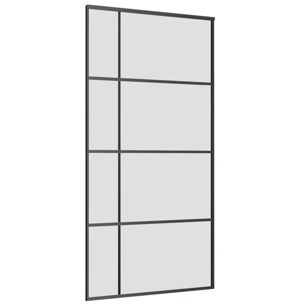 Klizna vrata s okovima crna 102,5x205 cm ESG staklo