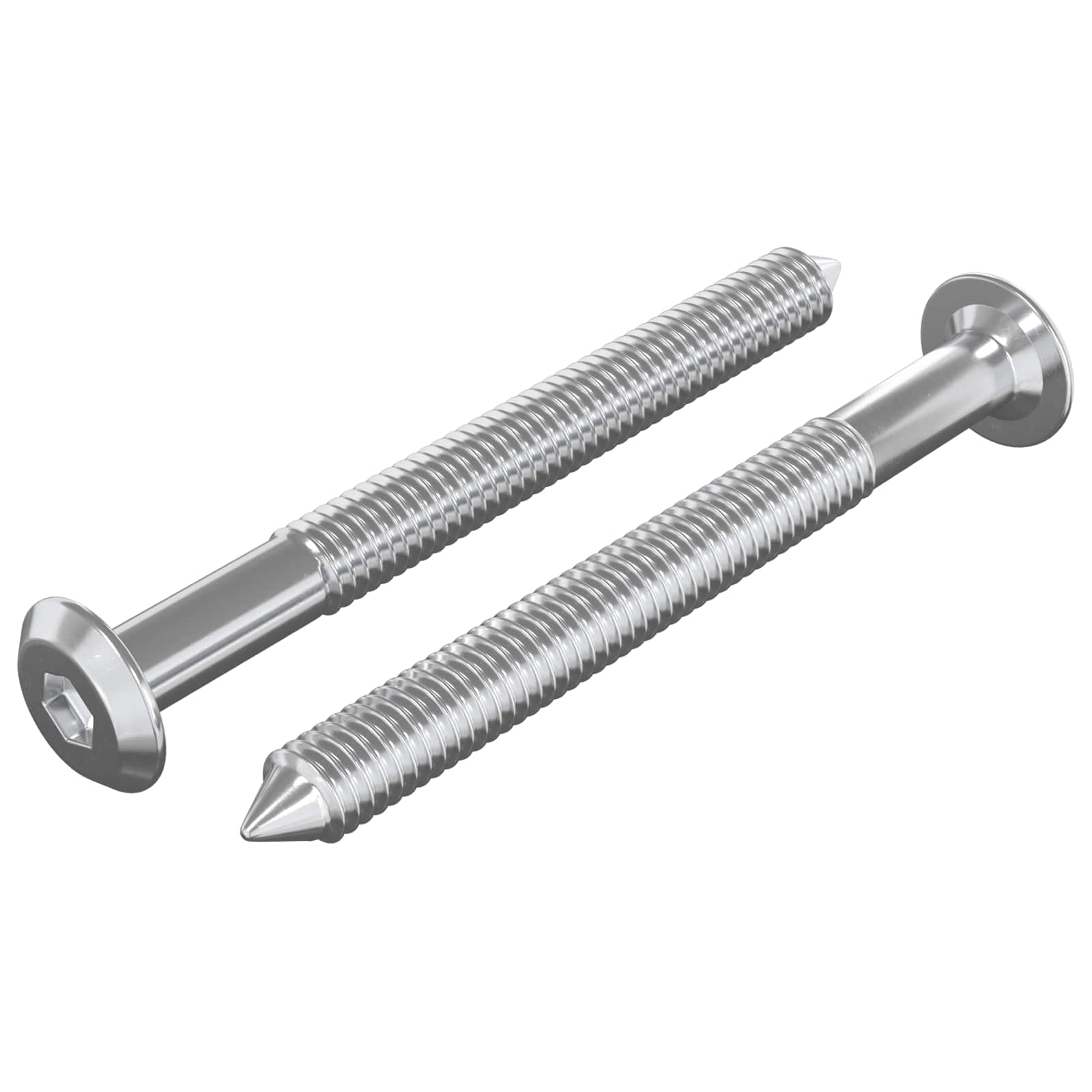 Namještajni vijci 2 pcs Srebrno M6 x 60 mm Čelik
