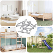 Namještajni vijci 12 pcs Srebrno M6 x 60 mm Čelik
