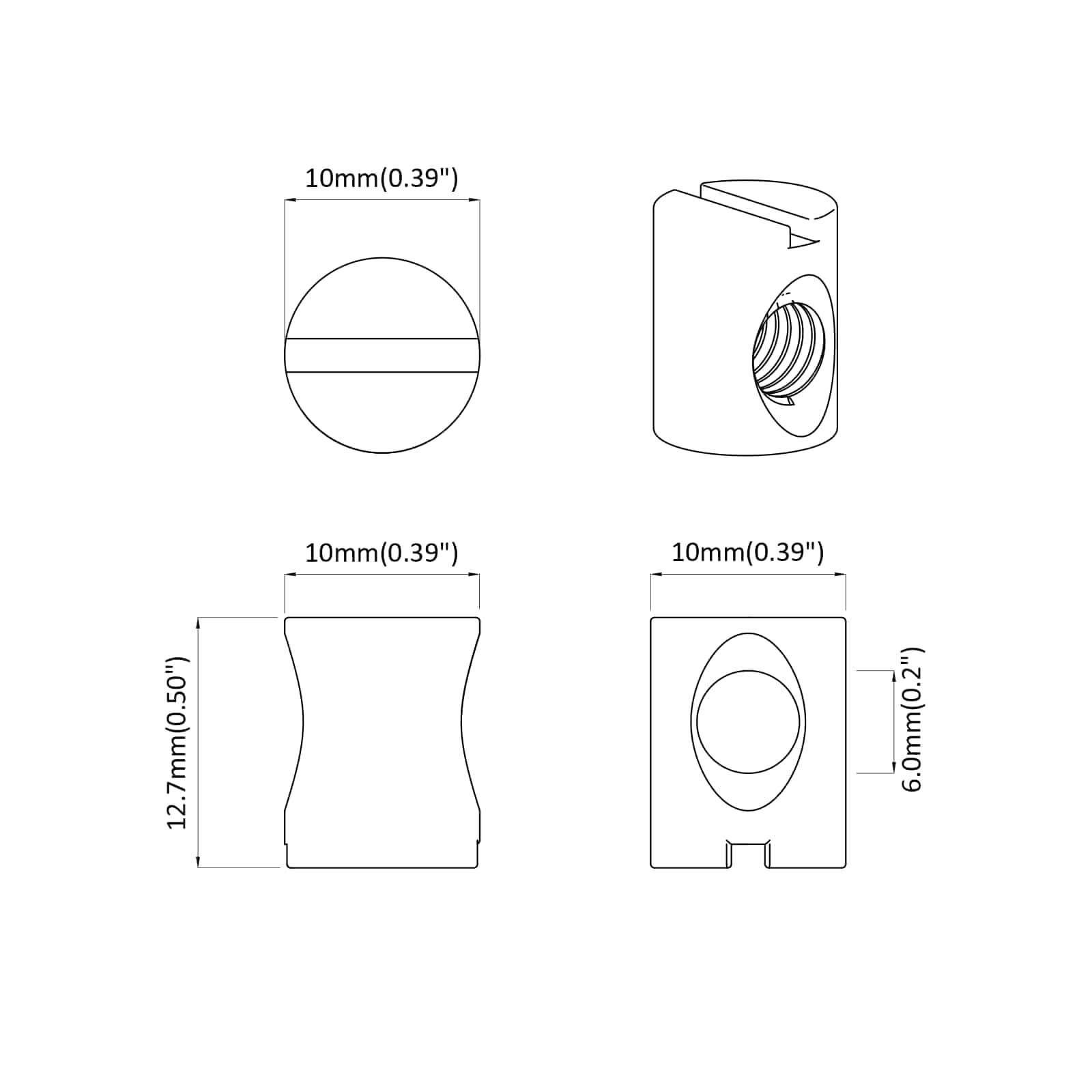 Bačvaste matice 3462 pcs Srebrno M6 x 13 mm Metal