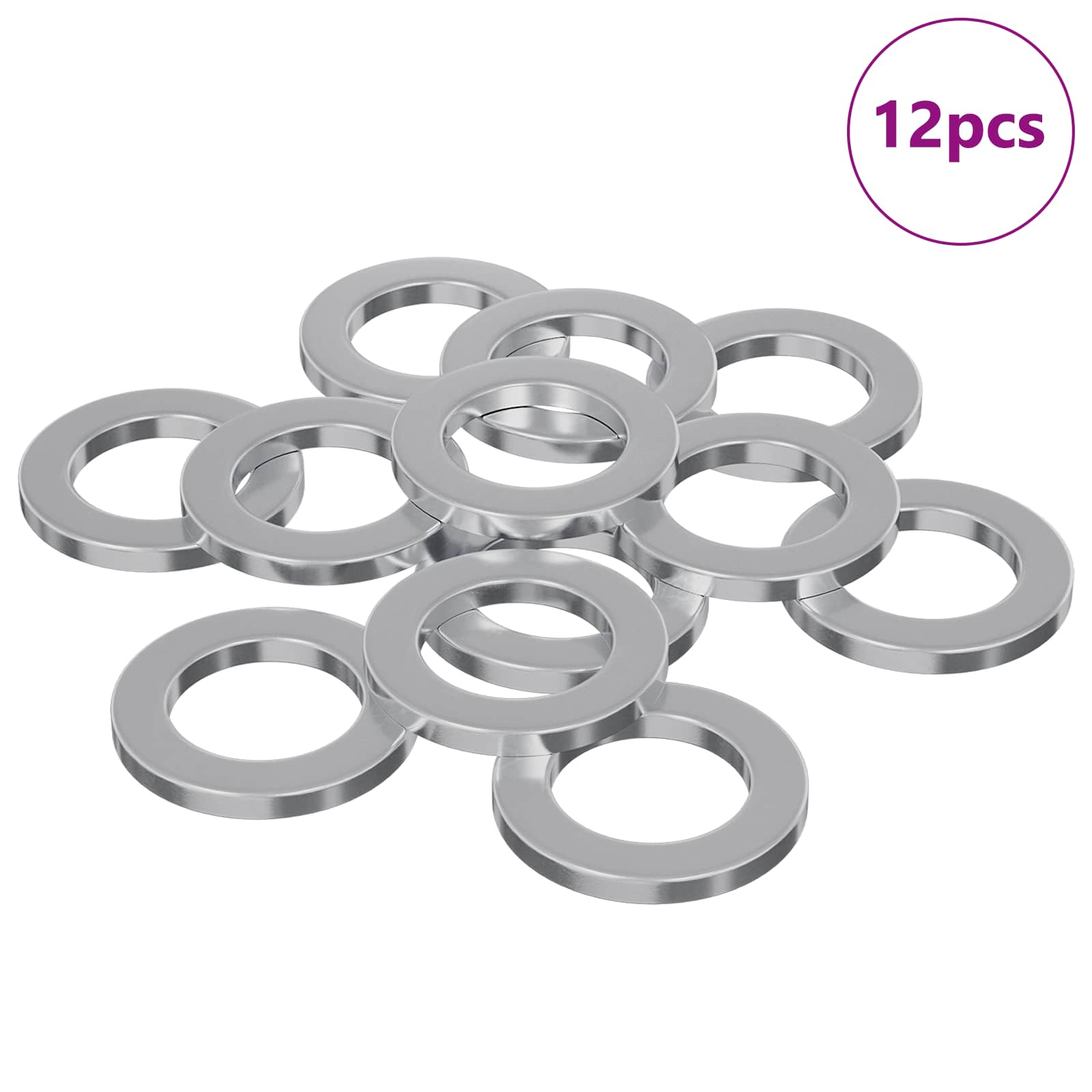 Podlošci 12 pcs Srebrno 10 x 10 x 1,2 mm Željezo