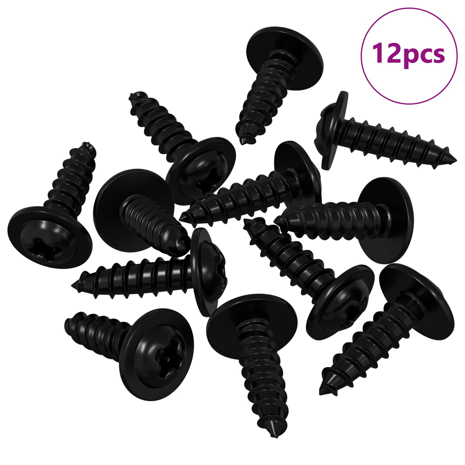 Samoupravni čavao 12 pcs Crna 3,5 x 12 mm Željezo