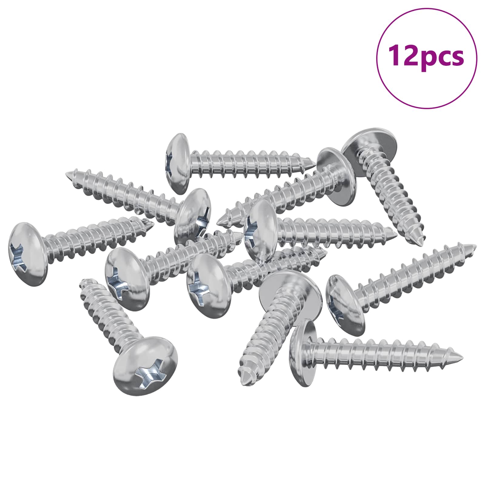 Drvene vijake 12 pcs Srebrno M3,5 x 20 mm Čelik