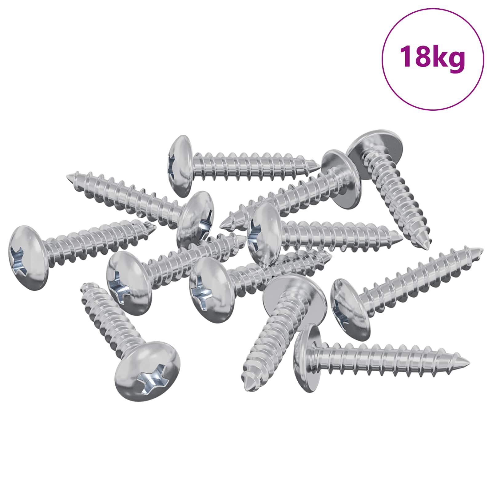 Drvene vijake 10976 pcs Srebrno Čelik
