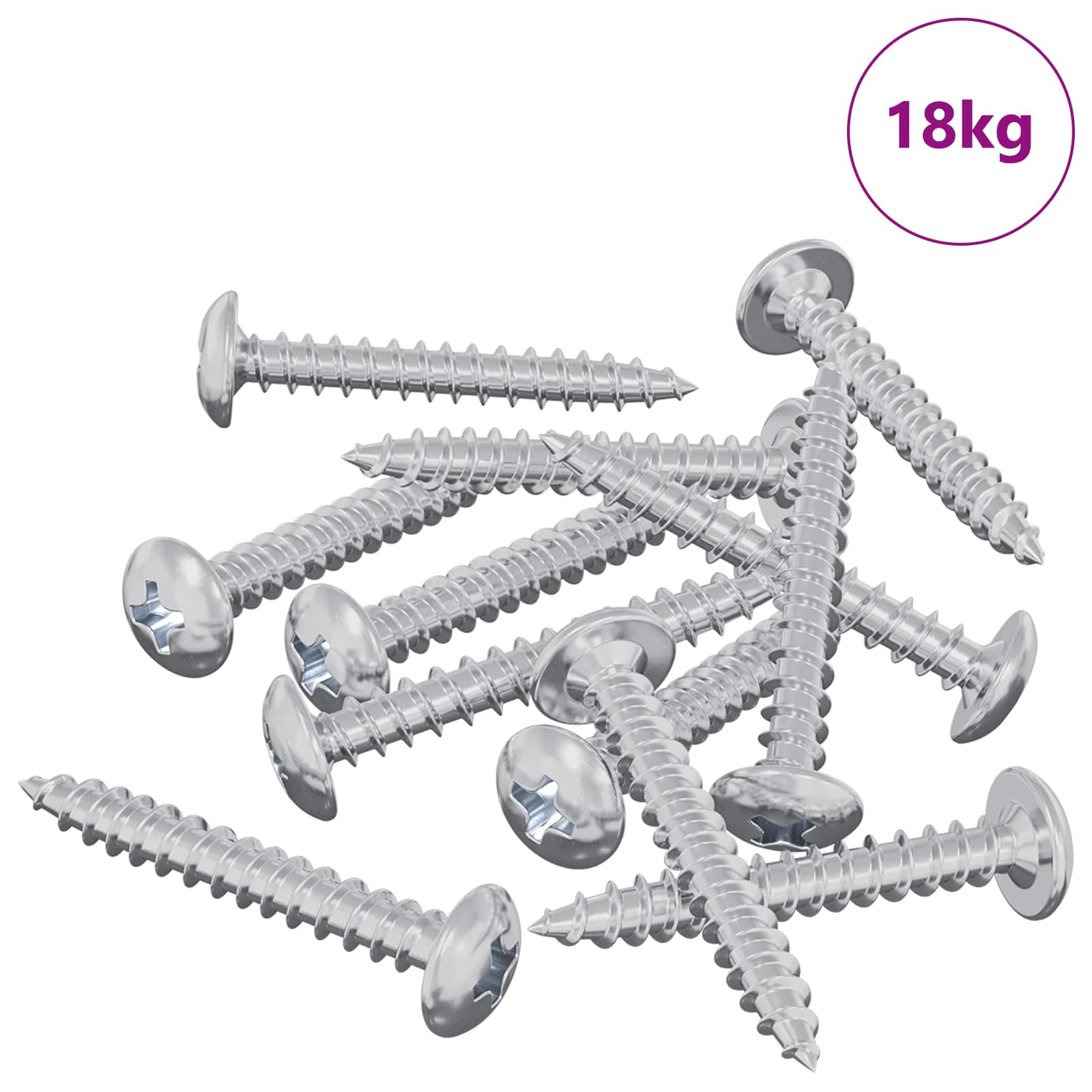 Drvene vijake 8451 pcs Srebrno Čelik