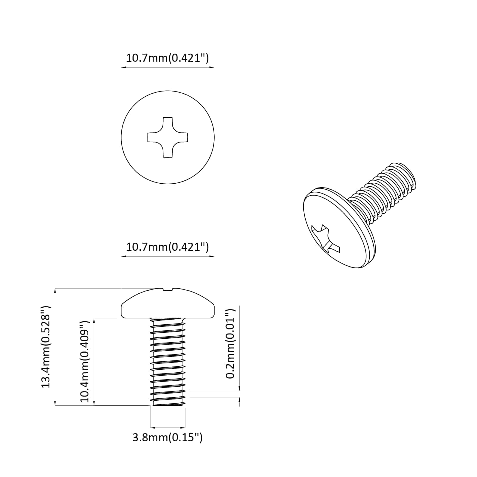 Vijci s rukavcem 8182 pcs Crna M4 x 10 mm Željezo