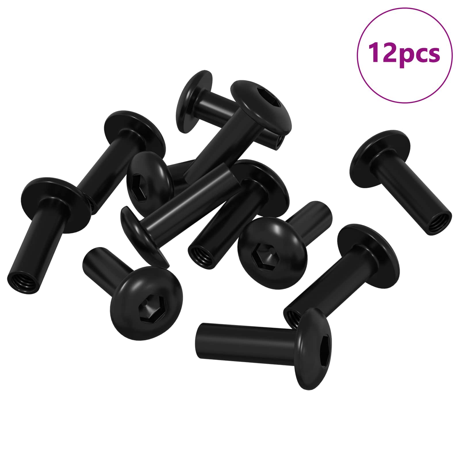 Matične Cijevi 12 pcs Crna M4 x 14,5 mm Metal