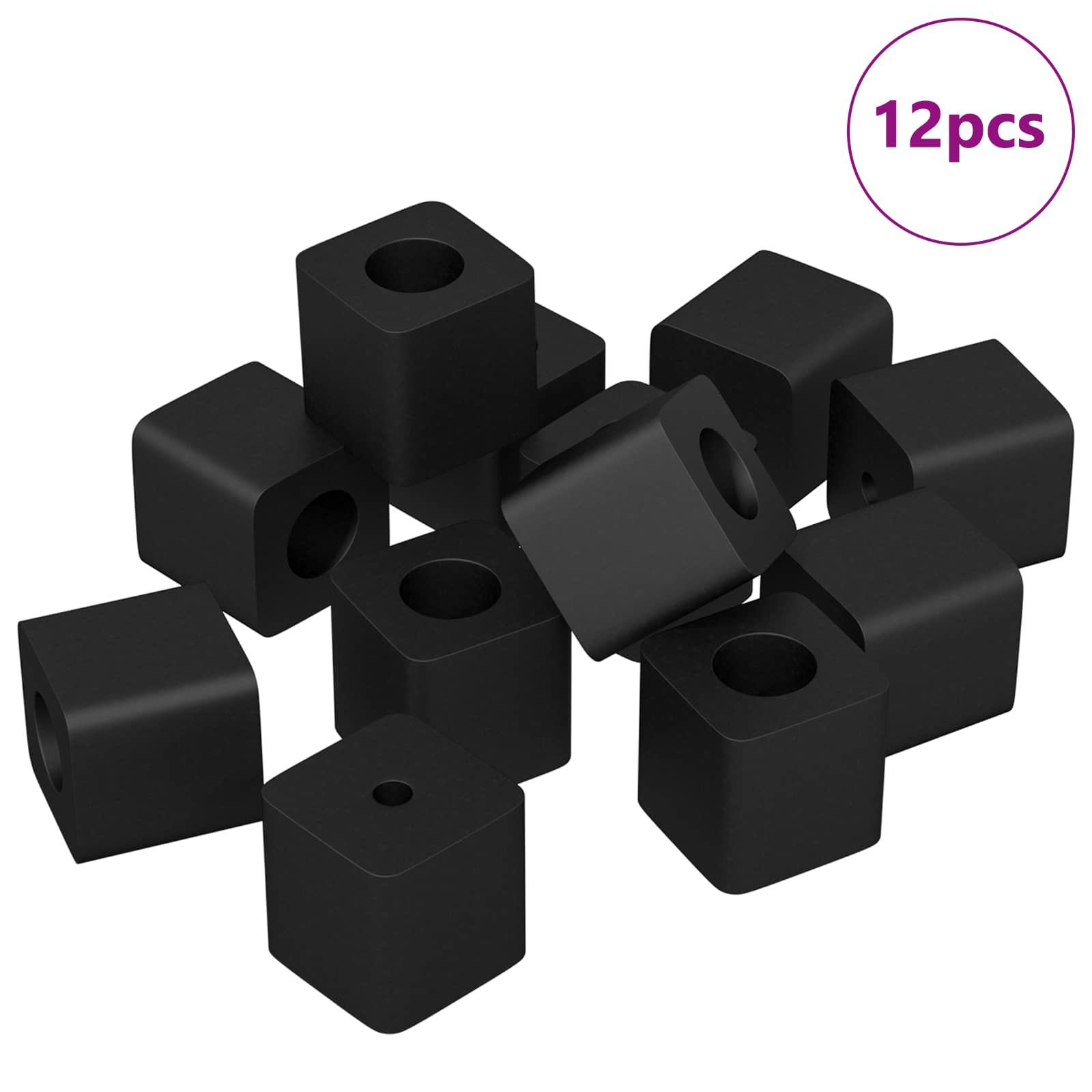Držač ladice 12 pcs Crna 15 x 15 x 15mm PP kopolimer