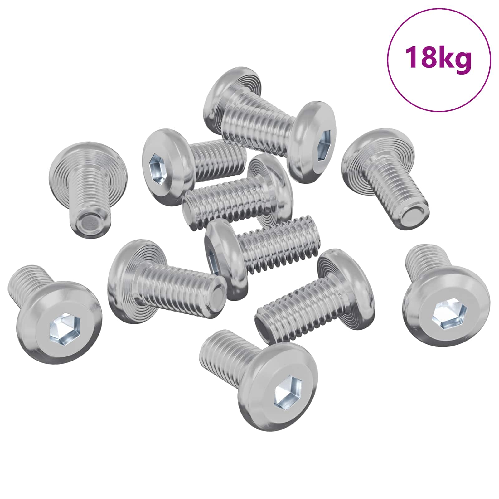 Vijak za zaključavanje Jednobojno 4865 pcs Srebrno Čelik