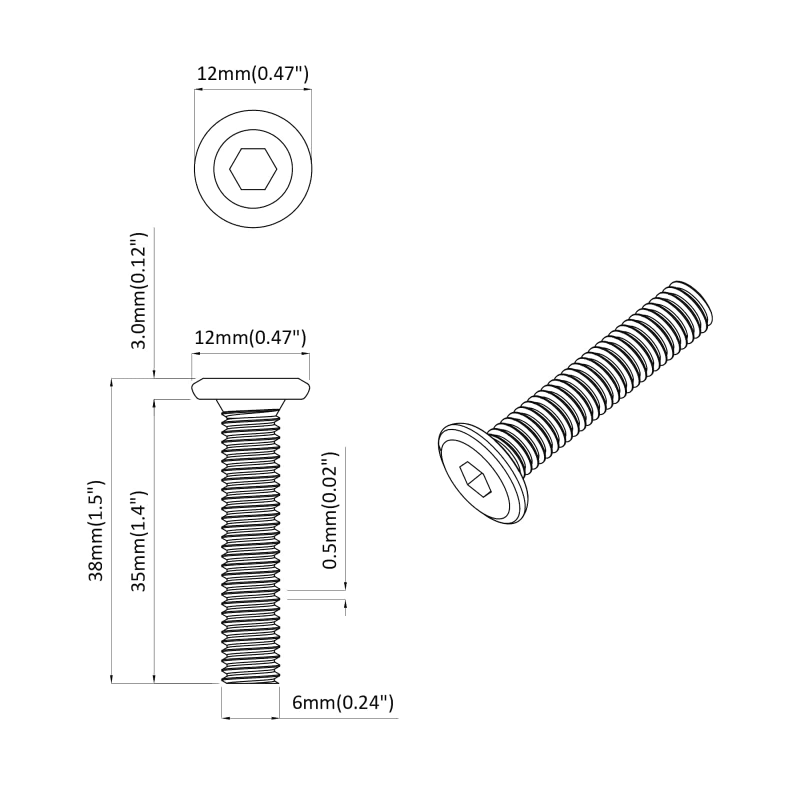 Vijak s plastičnom glavom 2514 pcs Srebrno Čelik