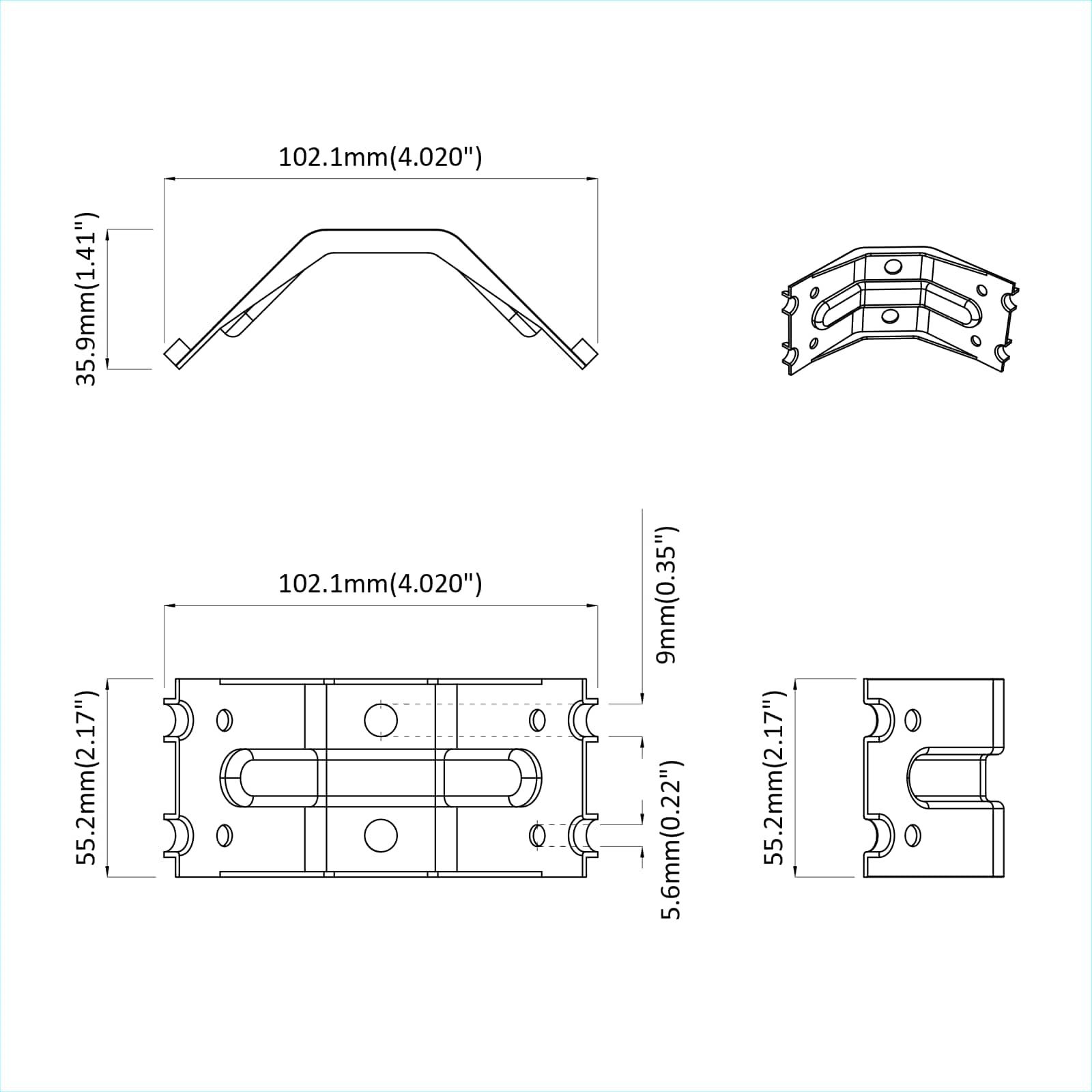 Ukljucuje: nosač 12 pcs Cinkom premazano 106 x 55 x 1,5mm Čelik