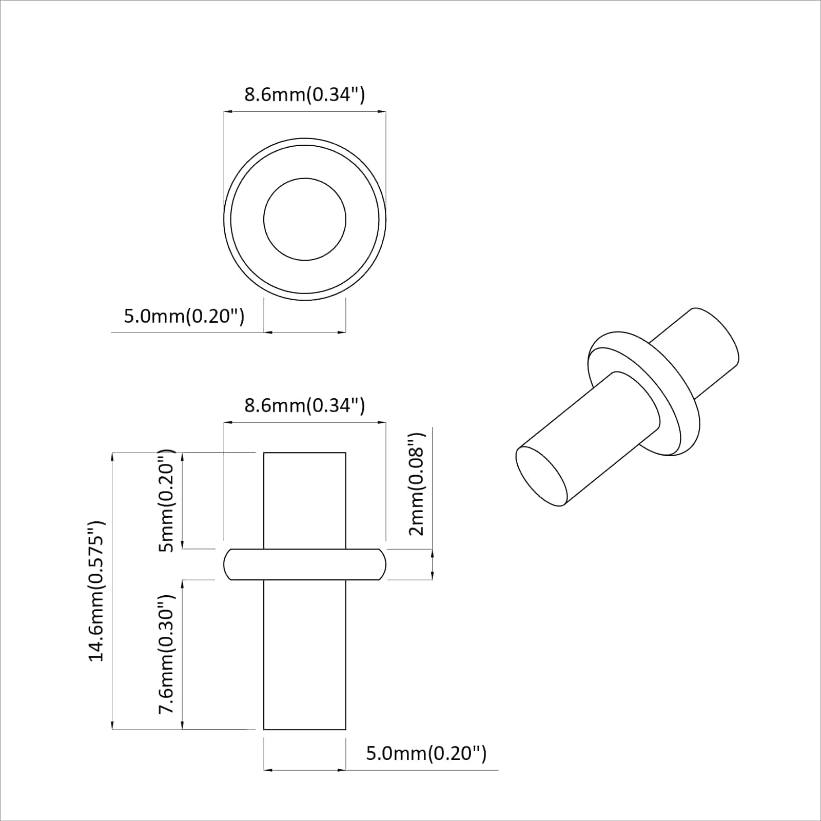 Polica Kuka 2 pcs Srebrno 8,6 x 8,6 x 14,6 mm Čelik