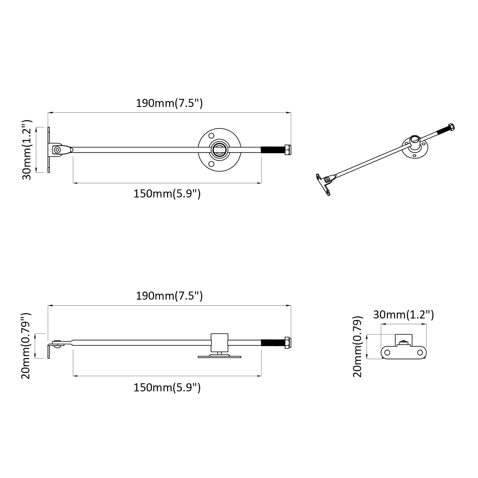 Užitna šipka za šarku 12 pcs Srebrno 190 mm Metal