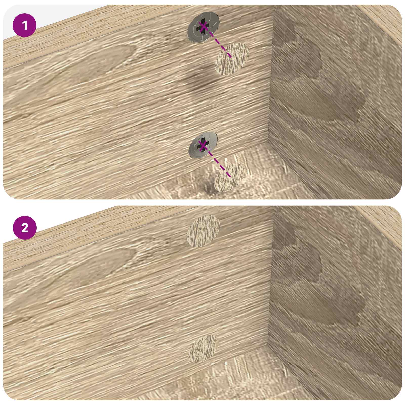 Ljepljiva Pokrivač za Vijake 2 pcs Sonoma hrast Ø 20 x 0,5 mm