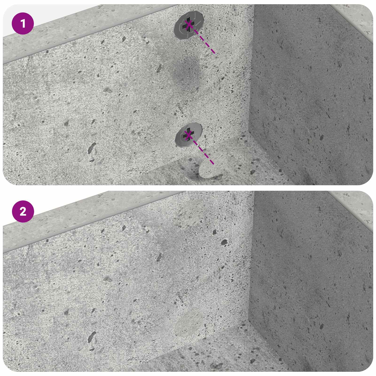 Ljepljiva Pokrivač za Vijake 2 pcs Betonski sivi Ø 20 x 0,5 mm