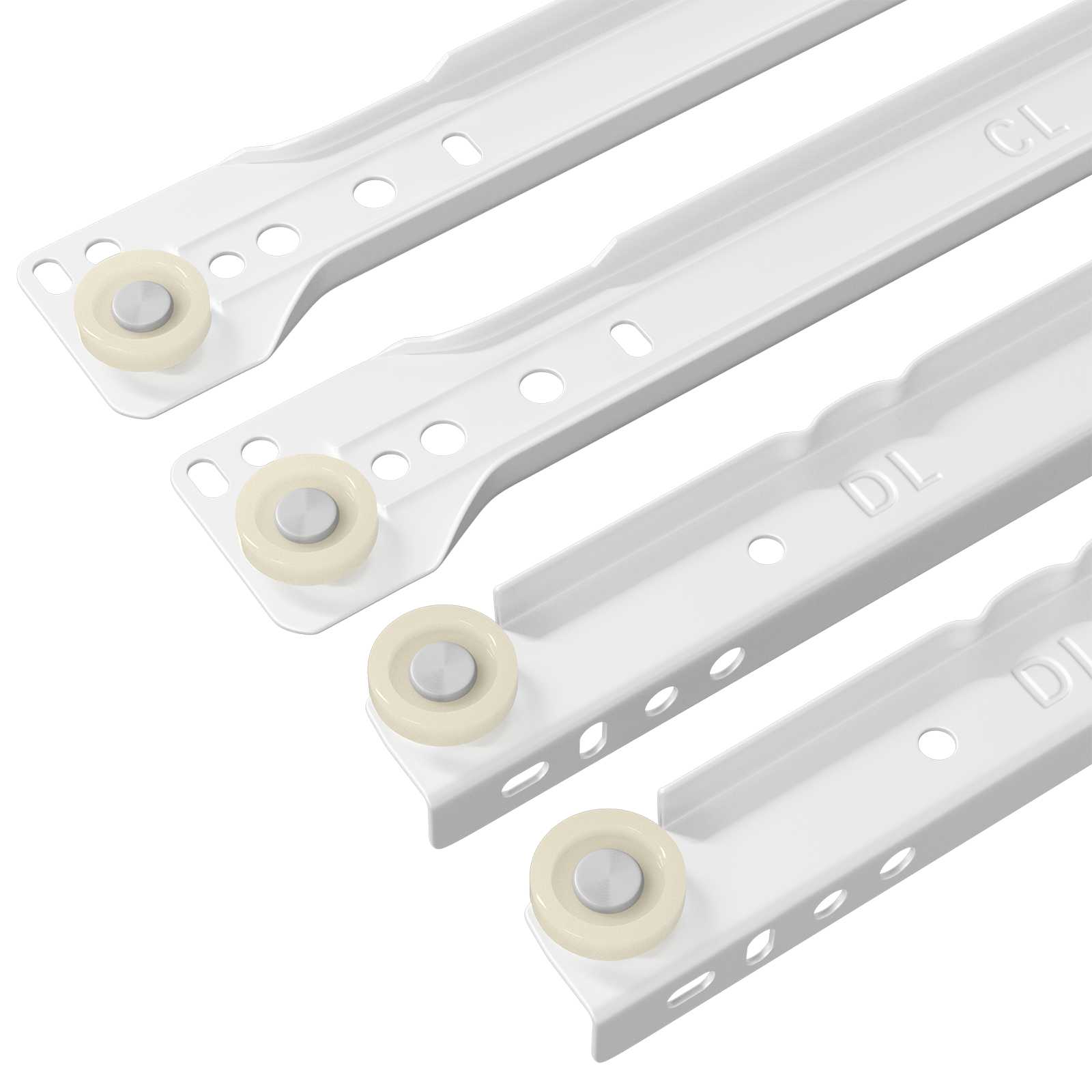 Klizač za ladice 12 pcs Bijelo 350 mm Čelik