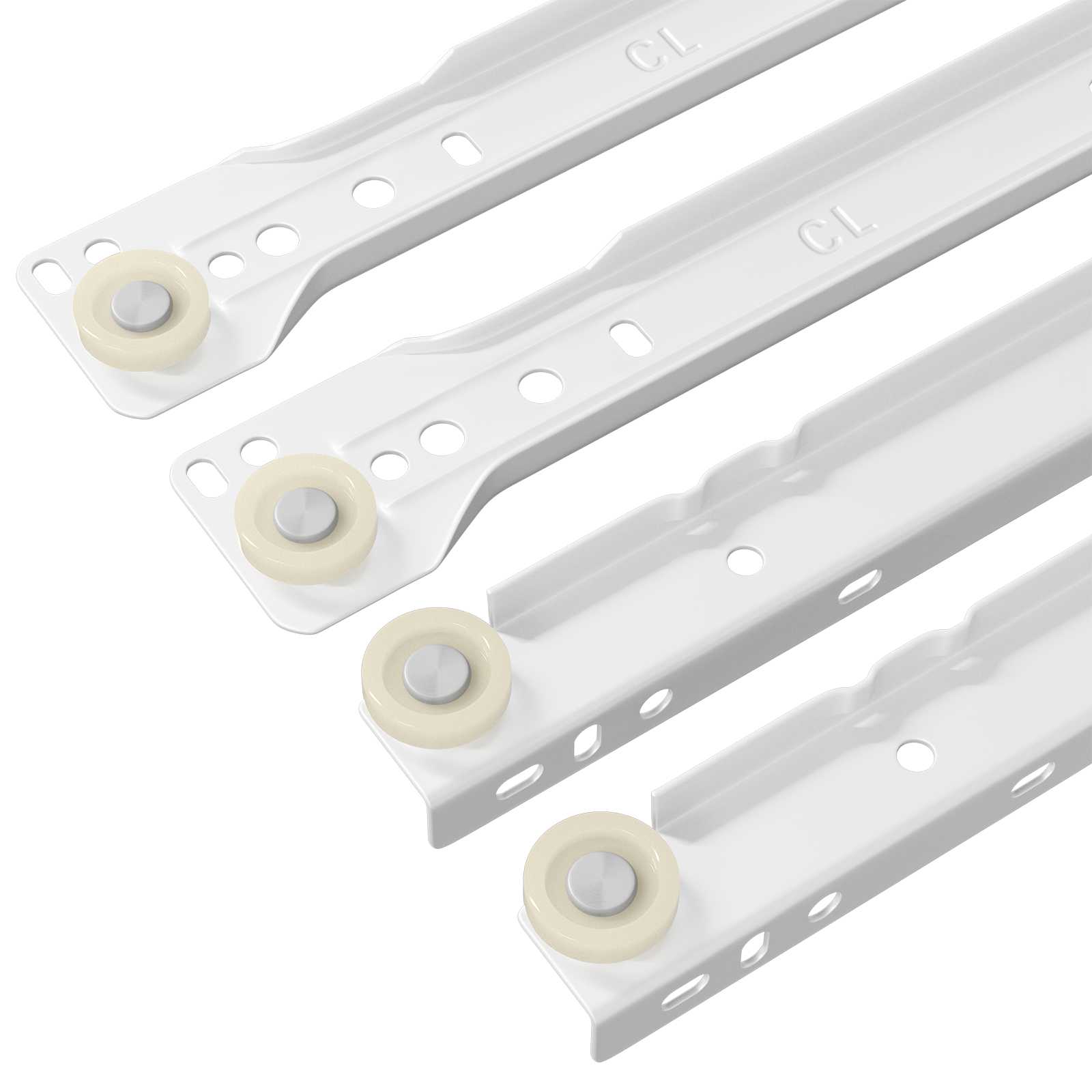 Klizač za ladice 12 pcs Bijelo 450 mm Čelik