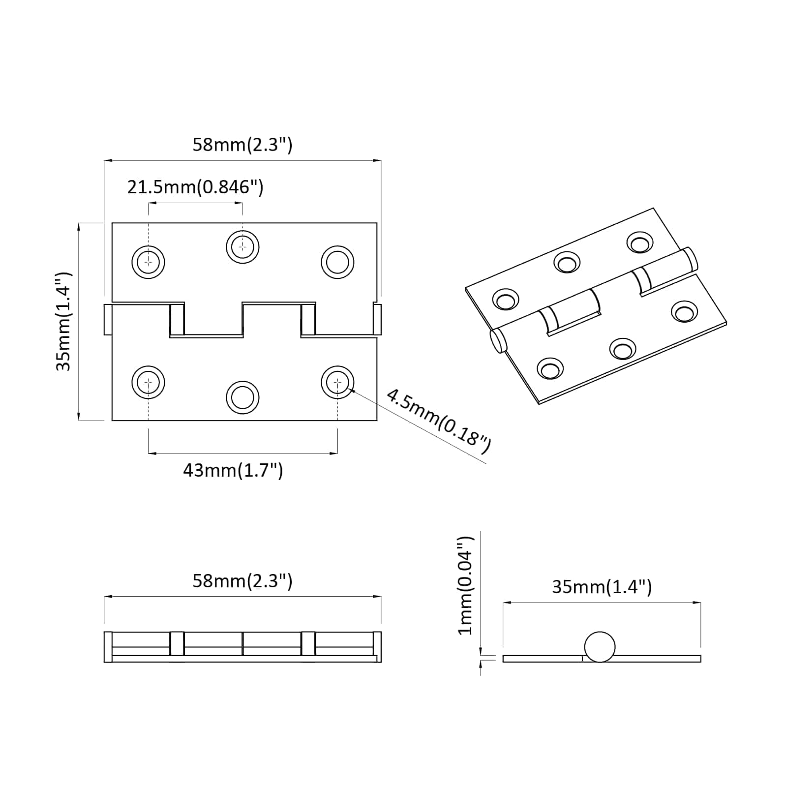 Šarka Jednobojno 899 pcs Srebrno 58 x 35 x 1 mm Čelik