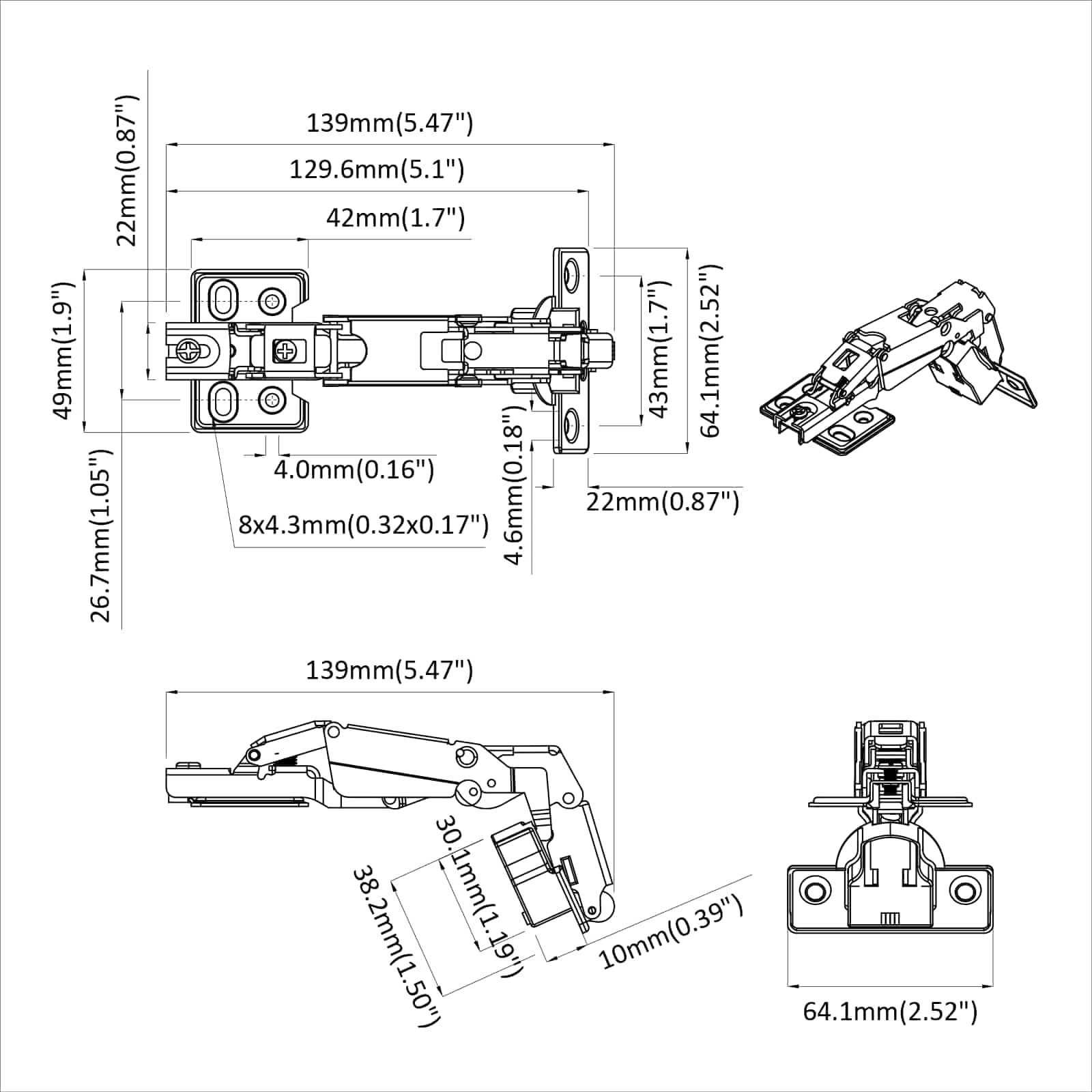 Šarka 126 pcs Nikla 139 x 64,1 x 10 mm Željezo