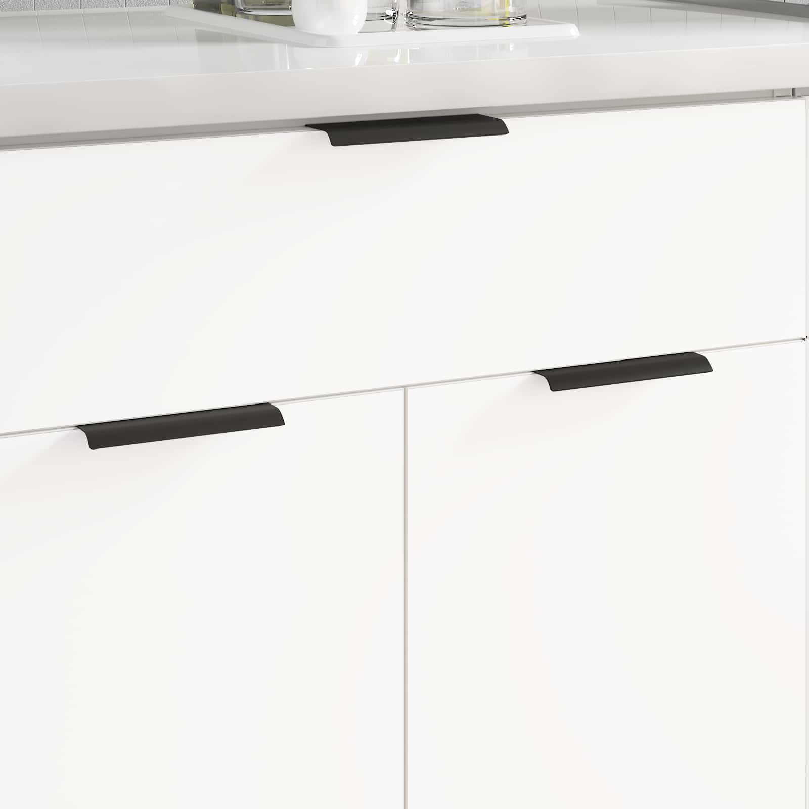 Drška 12 pcs Crna 120 x 39.6 x 17 mm Aluminij