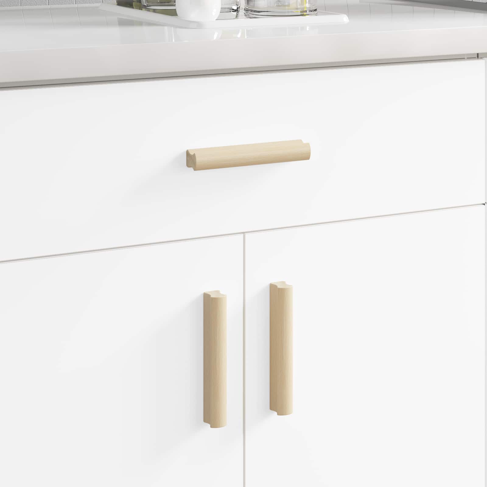 Ravna drška 587 pcs Boja prirodnog drva 130 x 25 x 30 mm