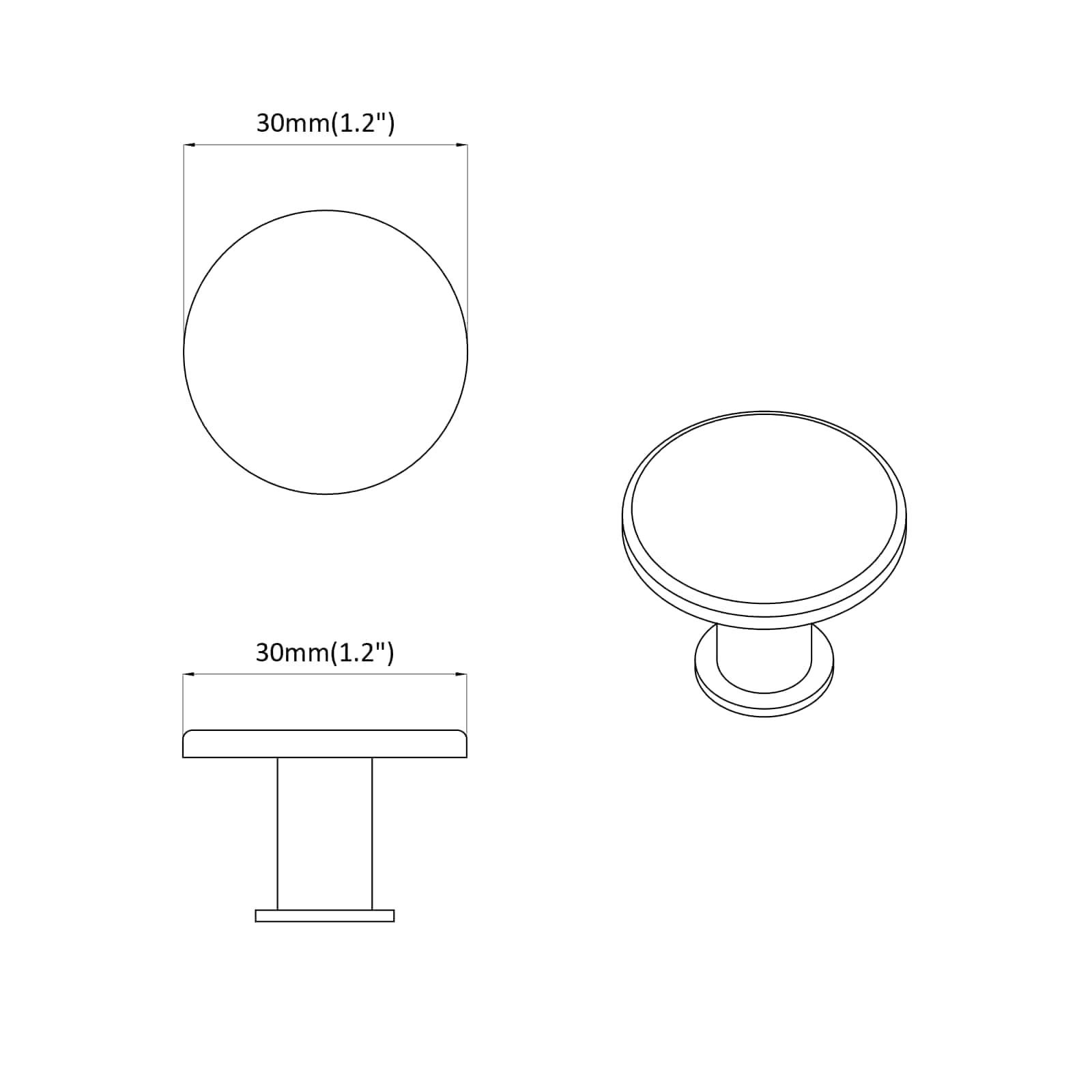 Drška 2 pcs Crna Ø30 mm Aluminij