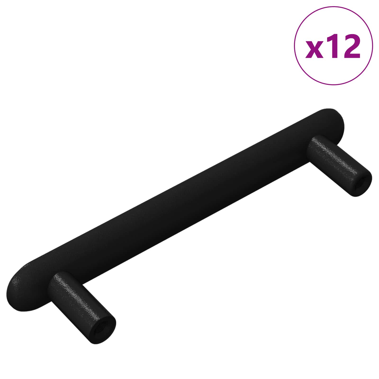 Drška za ormar 12 pcs Crna 121 x 16.6 x 28.3 mm Željezo