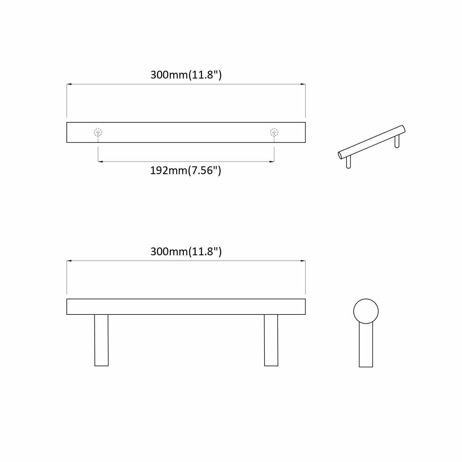 Drška za ormar 12 pcs Srebrno 300 mm Nehrđajući čelik