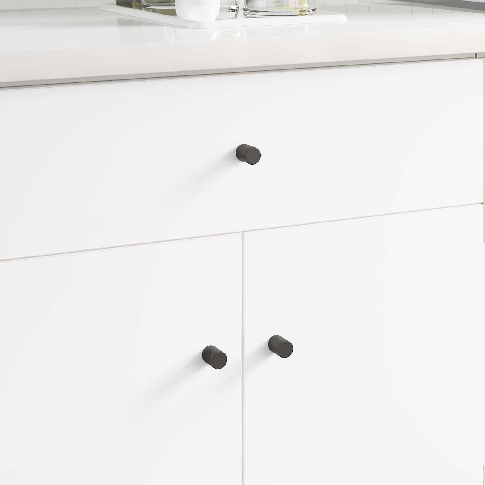Kabinetski gumb 2 pcs Crna 18 x 23 mm Željezo