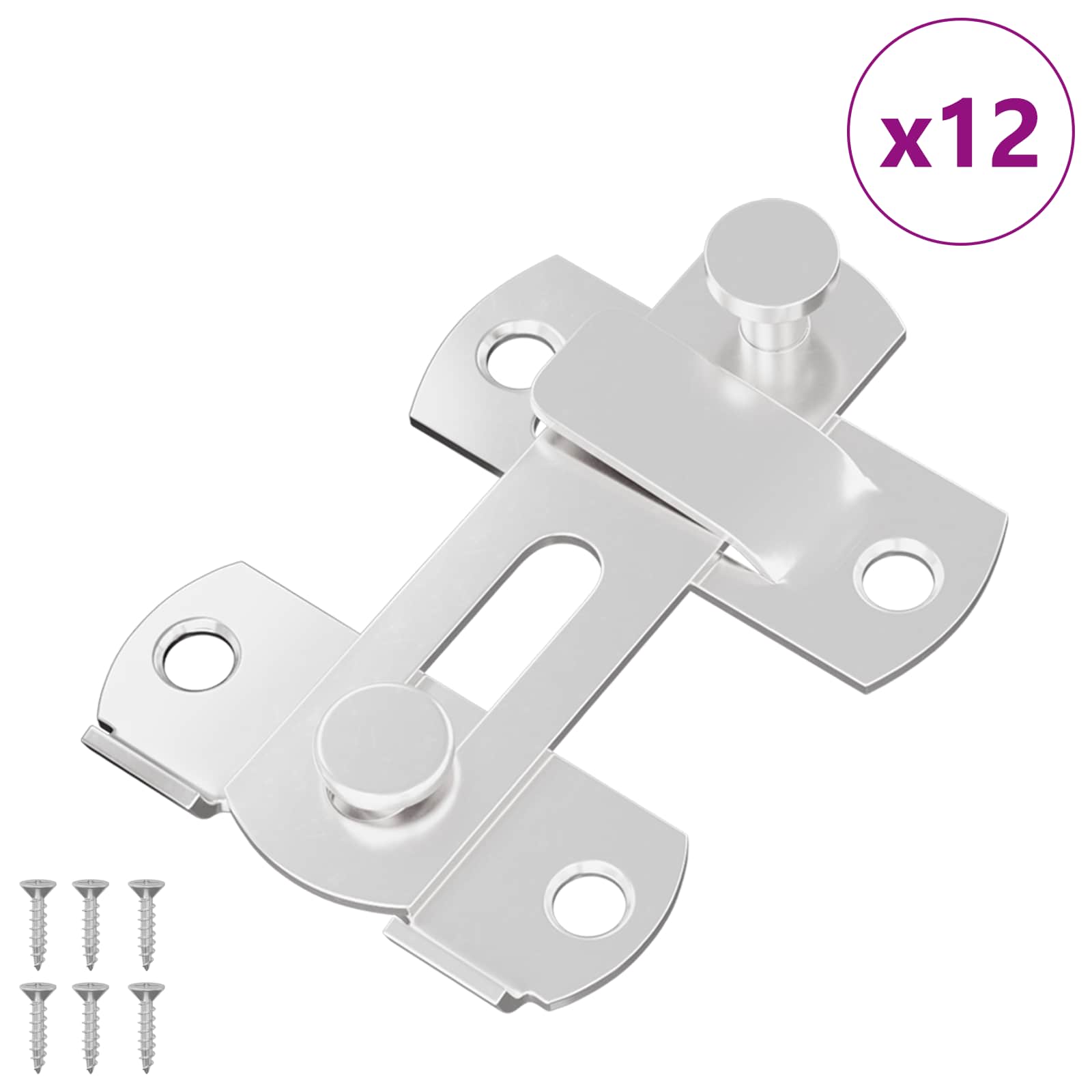 Zaključavanje vrata 12 pcs Srebrno 70 x 8 mm Čelik