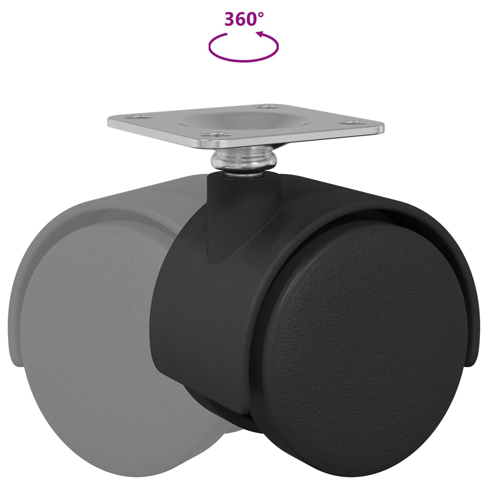 Dizalni kotač 12 pcs Crna 39,5 x 39,5 x 37,8 mm Željezo i PP