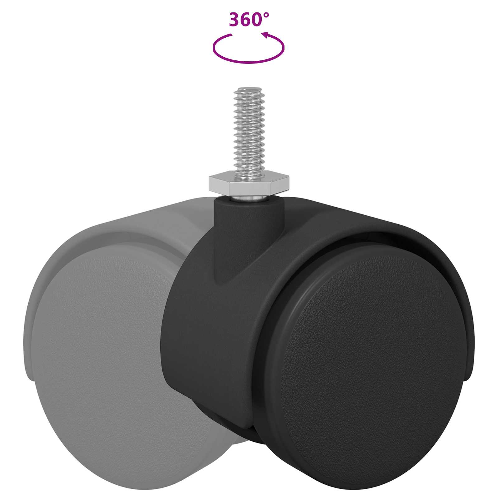 Kaster 12 pcs Crna i srebrna 40,1 x 40,1 x 37,8 mm Željezo i PP