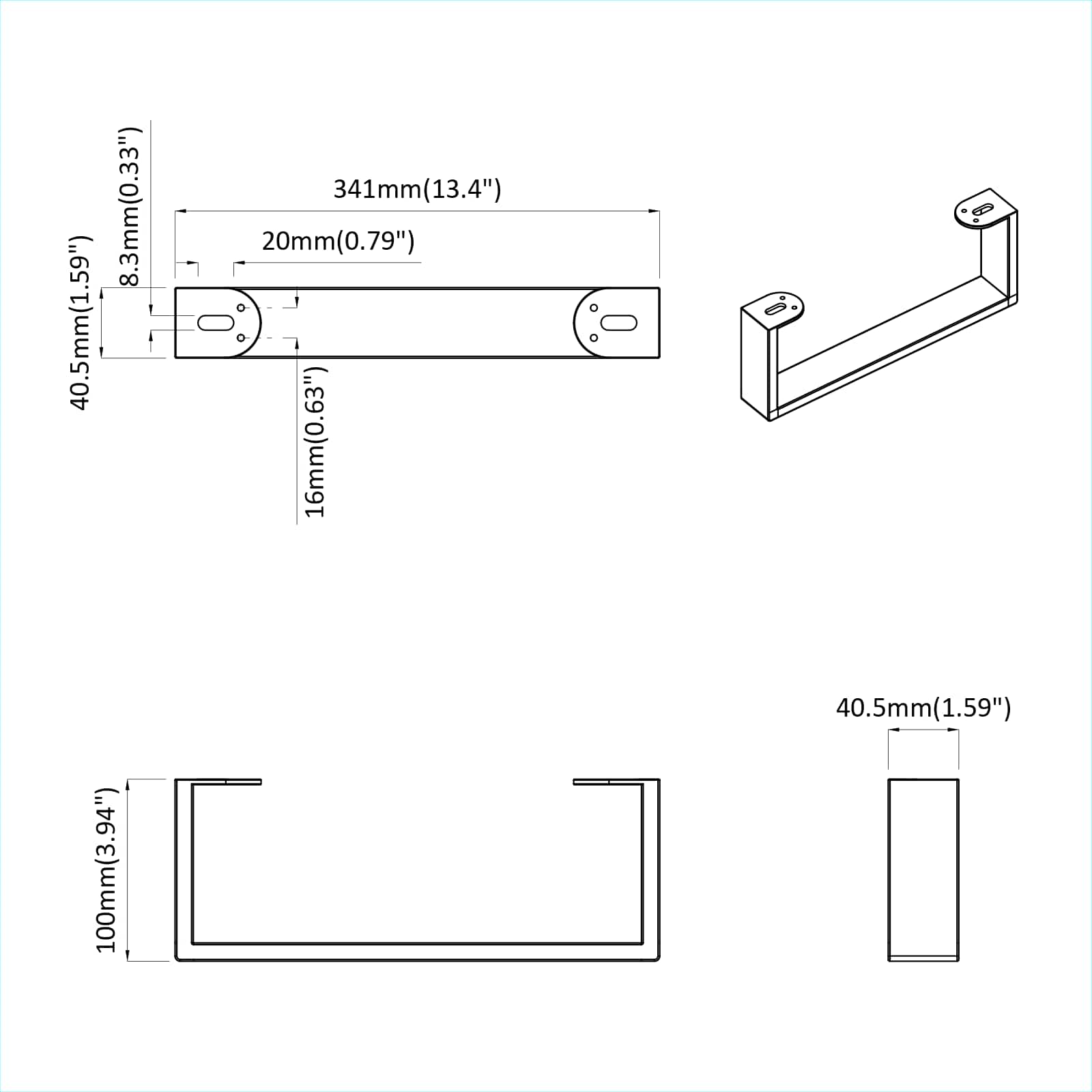 Noge namještaja 12 pcs Crna 341 x 40,5 x 100 mm Željezo