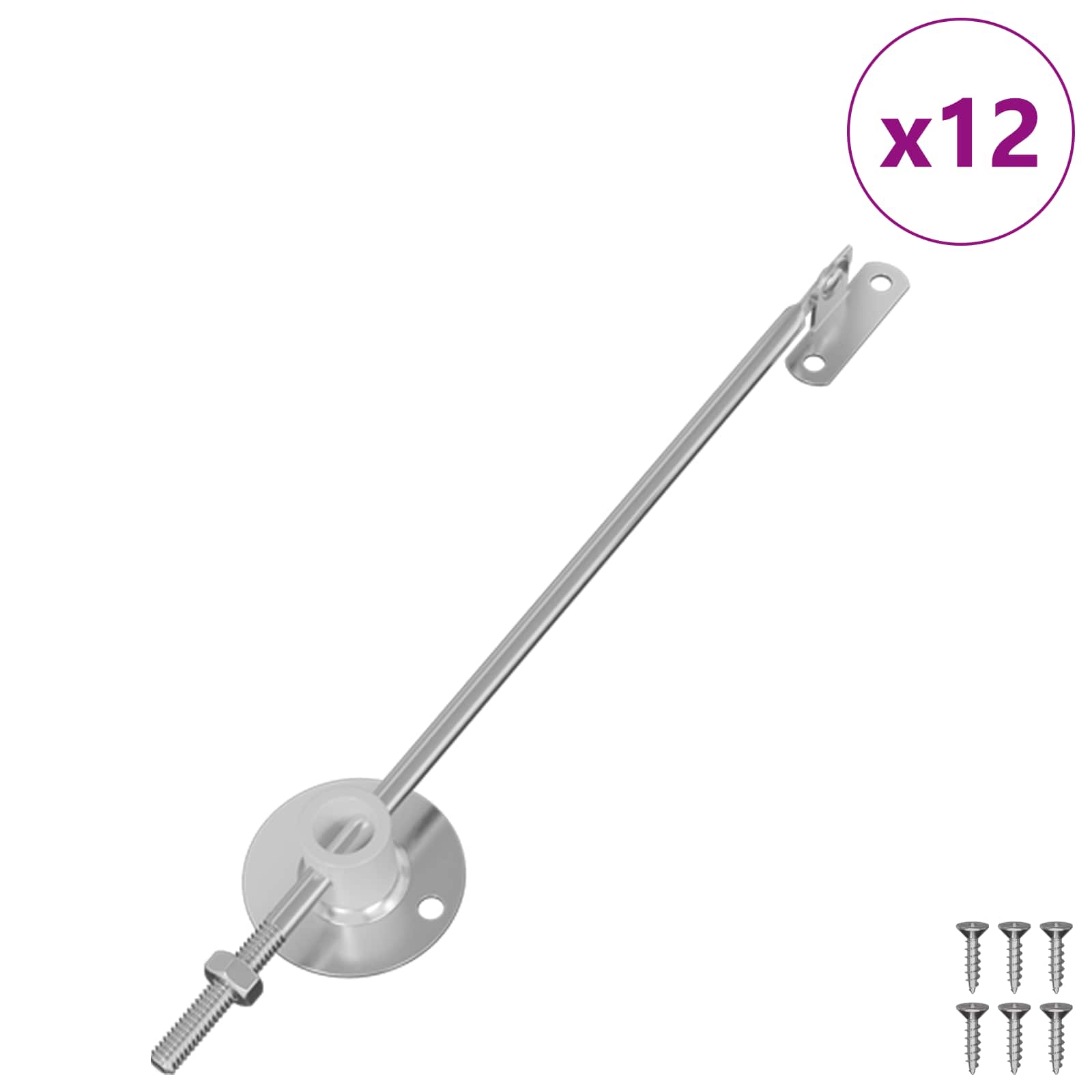Šarka za podršku poklopcu 12 pcs Srebrno 194 x 36 x 18 mm
