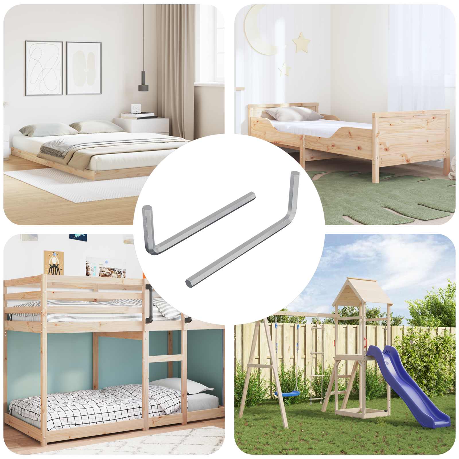 Hex ključ 2 pcs Srebrno 22 x 66 mm Čelik