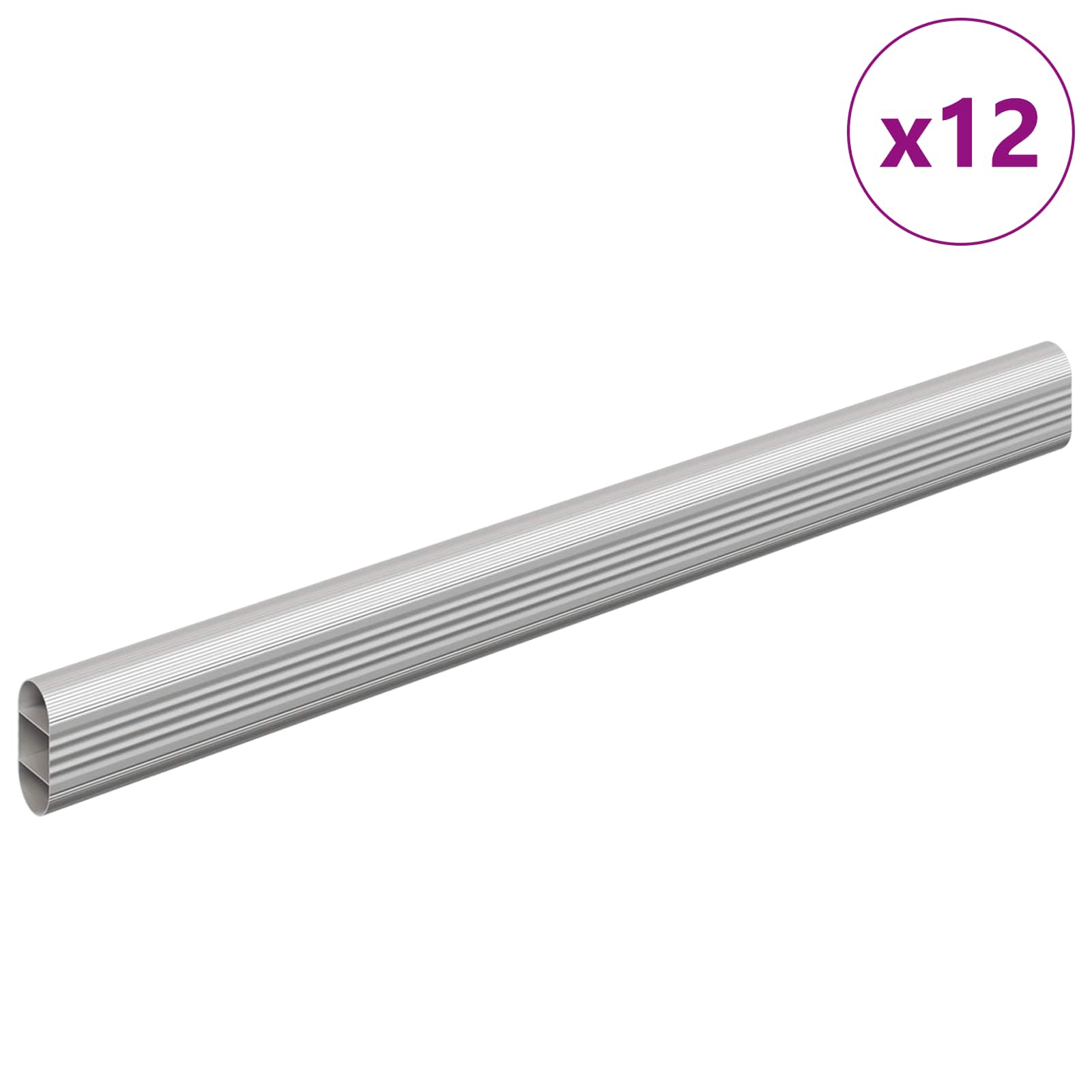 Cijev za ormar 12 pcs Srebrno 316 x 15 x 29 mm