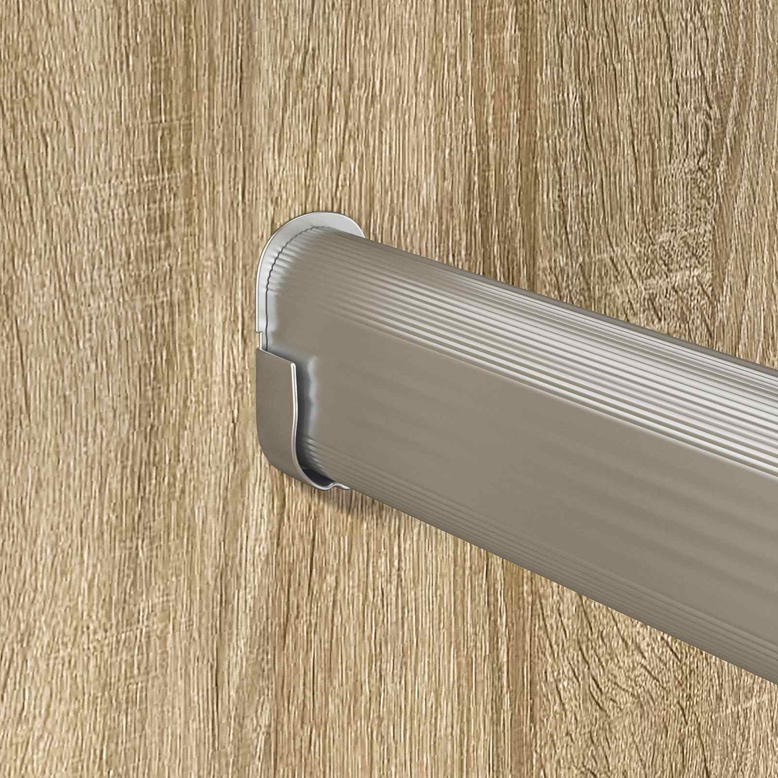 Cijev za ormar 2 pcs Srebrno 764 x 15 x 29 mm
