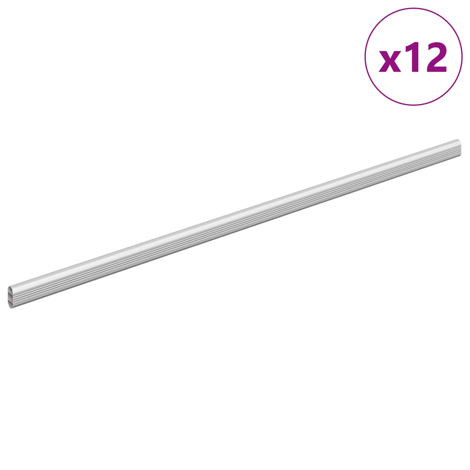 Cijev za ormar 12 pcs Srebrno 764 x 15 x 29 mm