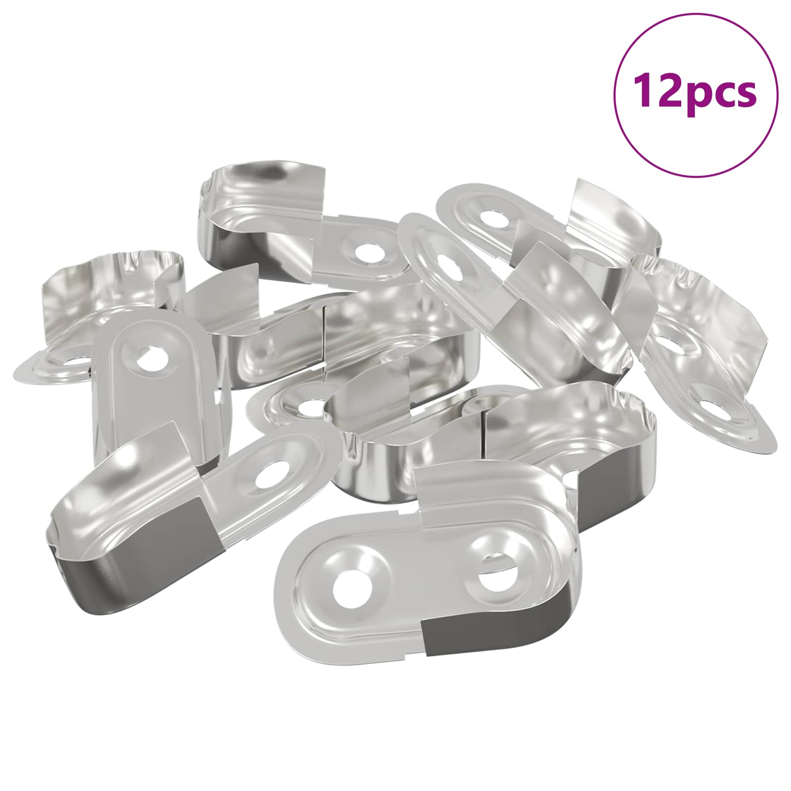 Držač za šipku u ormaru 12 pcs Bijeli cink 40 x 18 x 10 mm