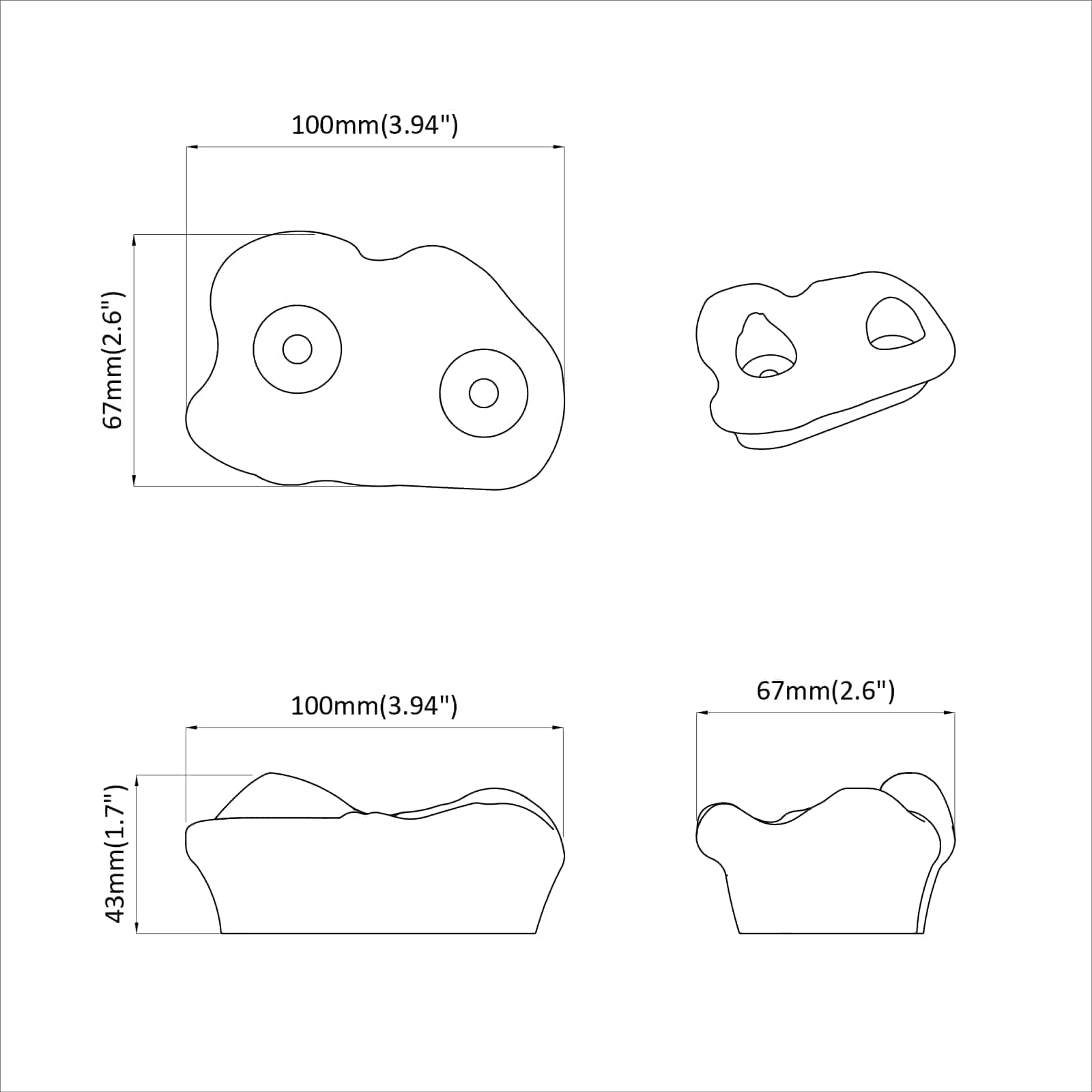 Držak za penjanje 2 pcs Plava 100 x 67 x 43 mm PP