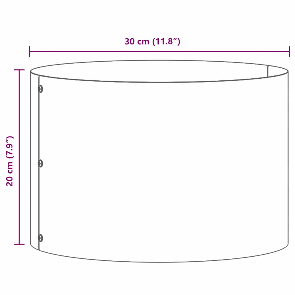 Prsten za saksiju Crna 30 x 30 x 20 cm Čelična vrata