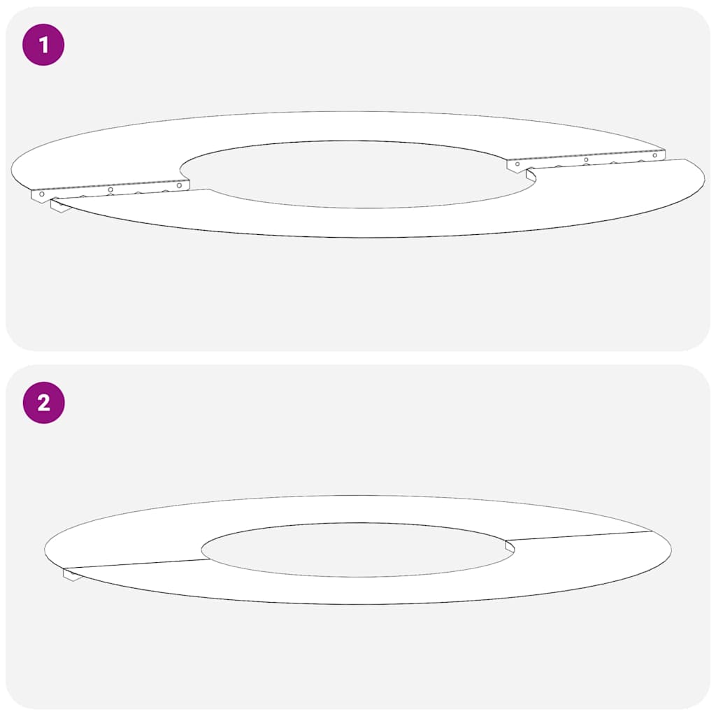pogodno za ravni drveni prsten Bijelo Ø30 / 60 cm Čelik