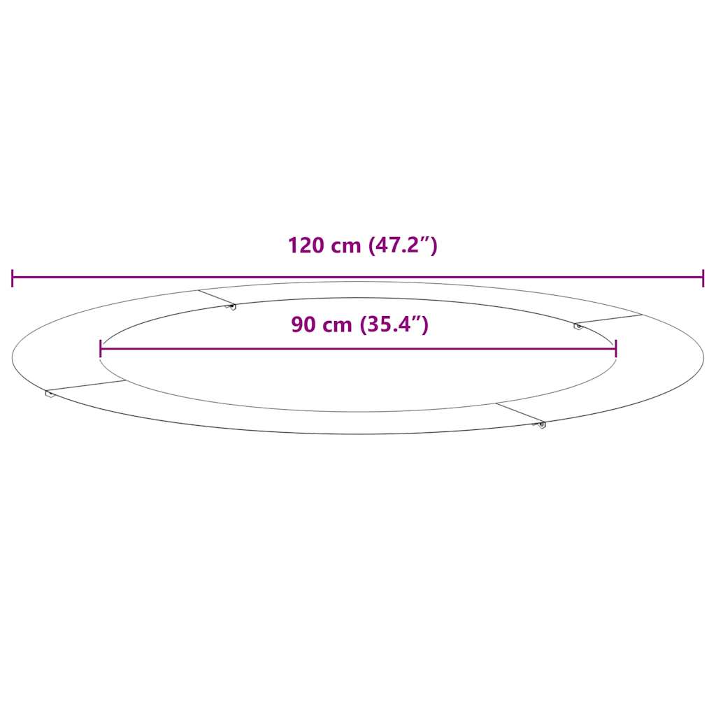 pogodno za ravne drvene prstenove 5 pcs Crna Ø90 / 120 cm Čelik